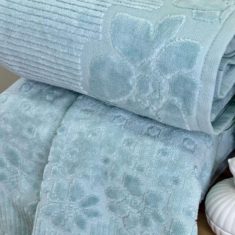 Toalha De Rosto Buddemeyer Lollipop Veludo 48x80 Azul Acqua - 3