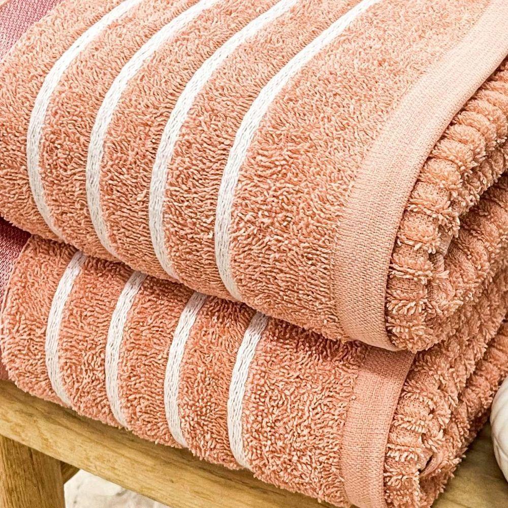 Toalha De Rosto Fio Penteado Nancy 50x70 Coral - 3