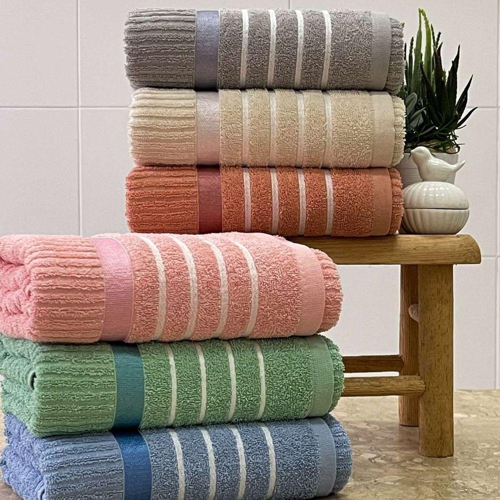 Toalha De Rosto Fio Penteado Nancy 50x70 Coral - 4