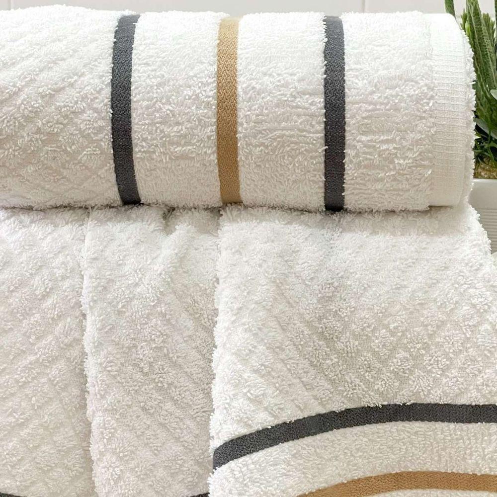 Toalha Banhão Verona Fio Penteado 75x150 Branco - 2
