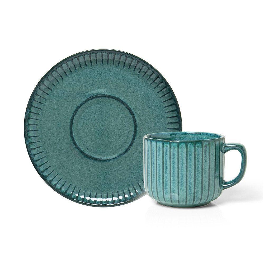 Xícara Com Pires Copa E Cia Ravonna Em Cerâmica Chloros Verde - 1