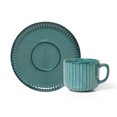 Xícara Com Pires Copa E Cia Ravonna Em Cerâmica Chloros Verde