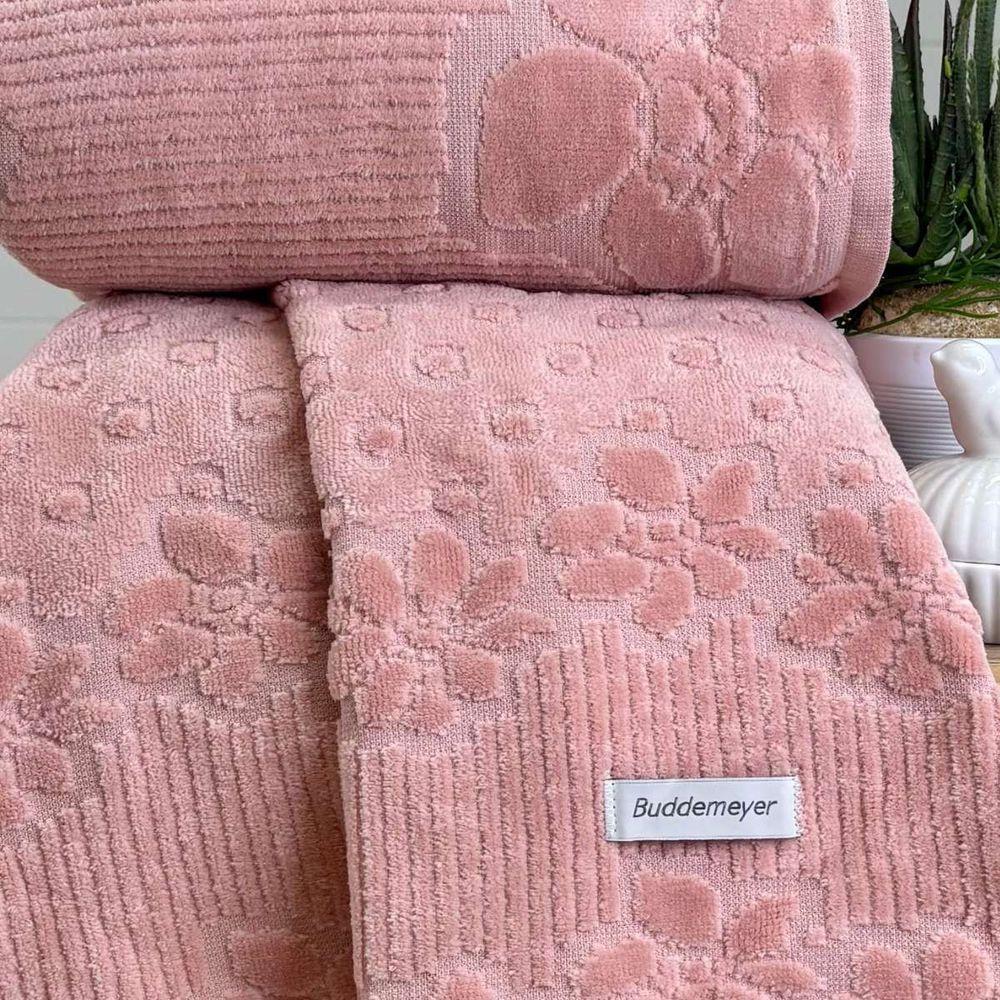 Toalha De Rosto Buddemeyer Lollipop Veludo 48x80 Rosa - 2
