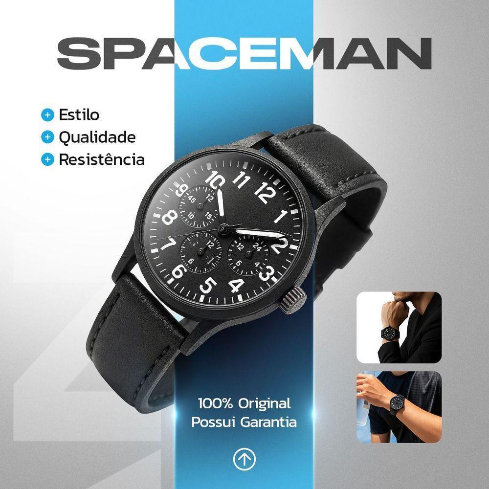 Relogio Premium Preto Aco Inoxidavel Masculino Original Grande Casual Robusto Presente Social - 3