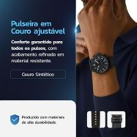Relogio Premium Preto Aco Inoxidavel Masculino Original Grande Casual Robusto Presente Social