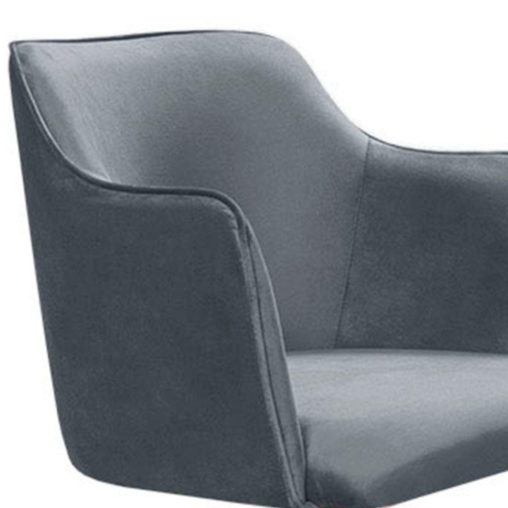 Poltrona Camélia Base Giratória De Madeira Veludo Cor Chumbo 2193 - 5