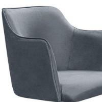 Poltrona Camélia Base Giratória De Madeira Veludo Cor Chumbo 2193 - 5