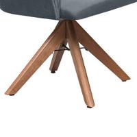 Poltrona Camélia Base Giratória De Madeira Veludo Cor Chumbo 2193 - 6