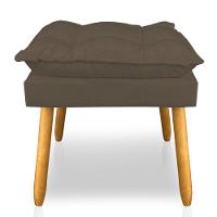 Puff Decorativo Opala Linho Marrom Pés Palito Sky Mobile - 3