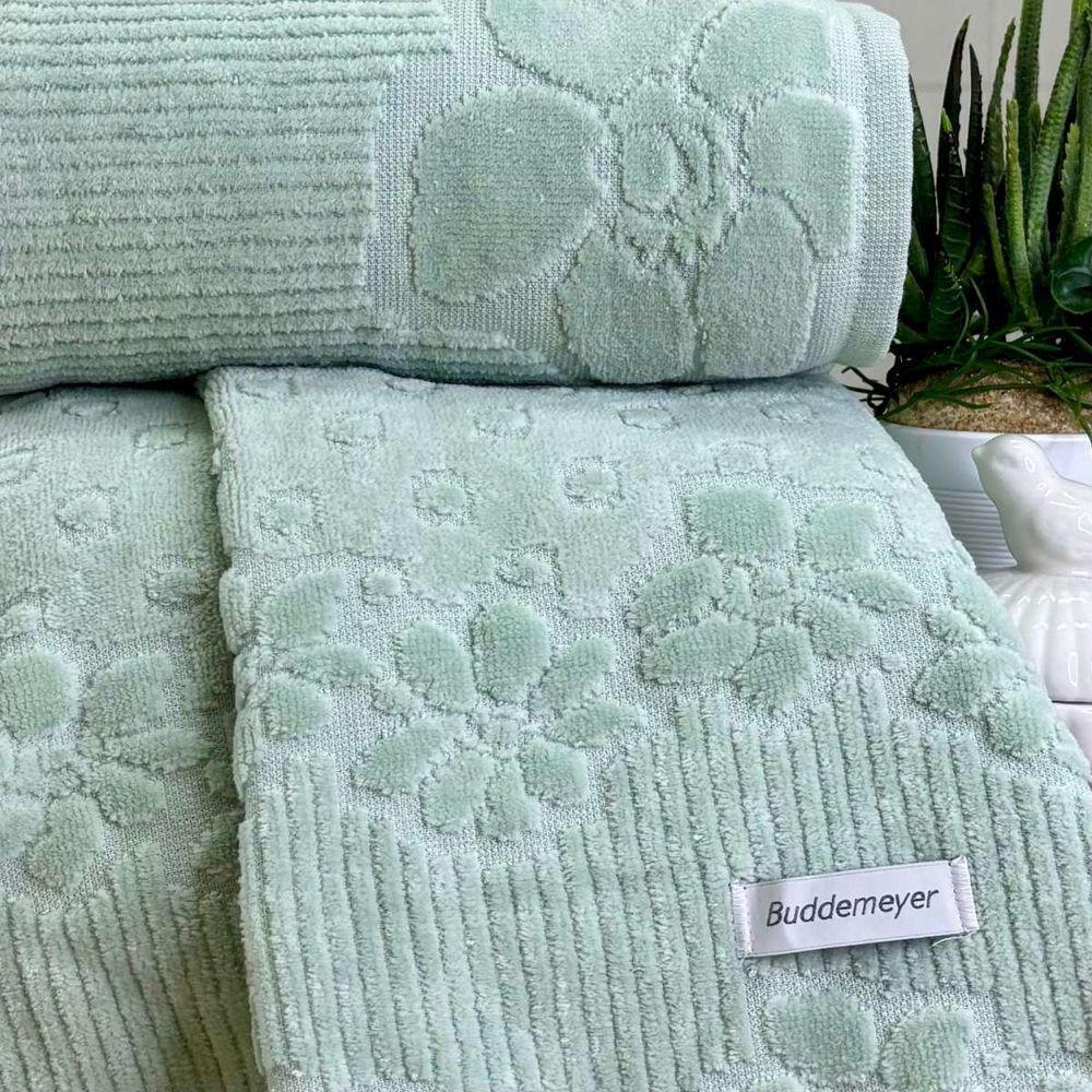 Toalha De Rosto Buddemeyer Lollipop Veludo 48x80 Verde Sereno - 2