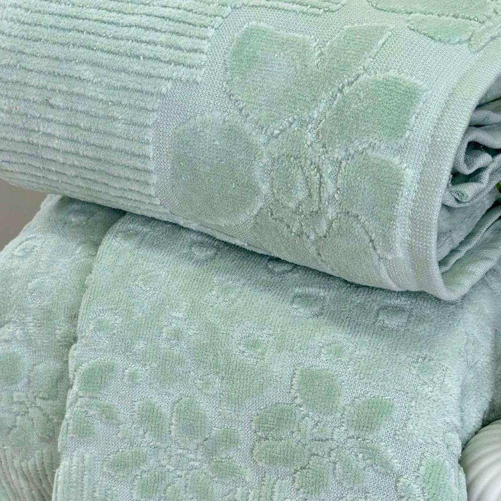 Toalha De Rosto Buddemeyer Lollipop Veludo 48x80 Verde Sereno - 3