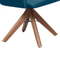 Poltrona Camélia Base Giratória De Madeira Veludo Cor Azul 2133 - 2