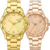 Relogio Dourado Prova Dagua Feminino Original Kit Banhado Qualidade Premium Combo Resistente Casual - 1