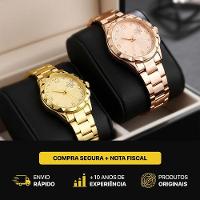 Relogio Dourado Prova Dagua Feminino Original Kit Banhado Qualidade Premium Combo Resistente Casual - 5