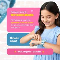 Relogio Azul Infantil Silicone + Pulseira Oculos + Caixa Presente Pulseira Ajustavel Menina Crianca