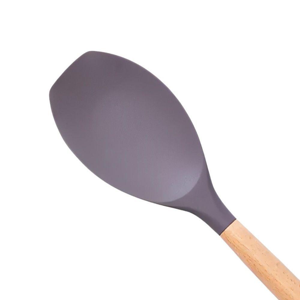 Espátula De Silicone Premium Com Cabo De Madeira - Confeitaria Estilosa E Prática - 2