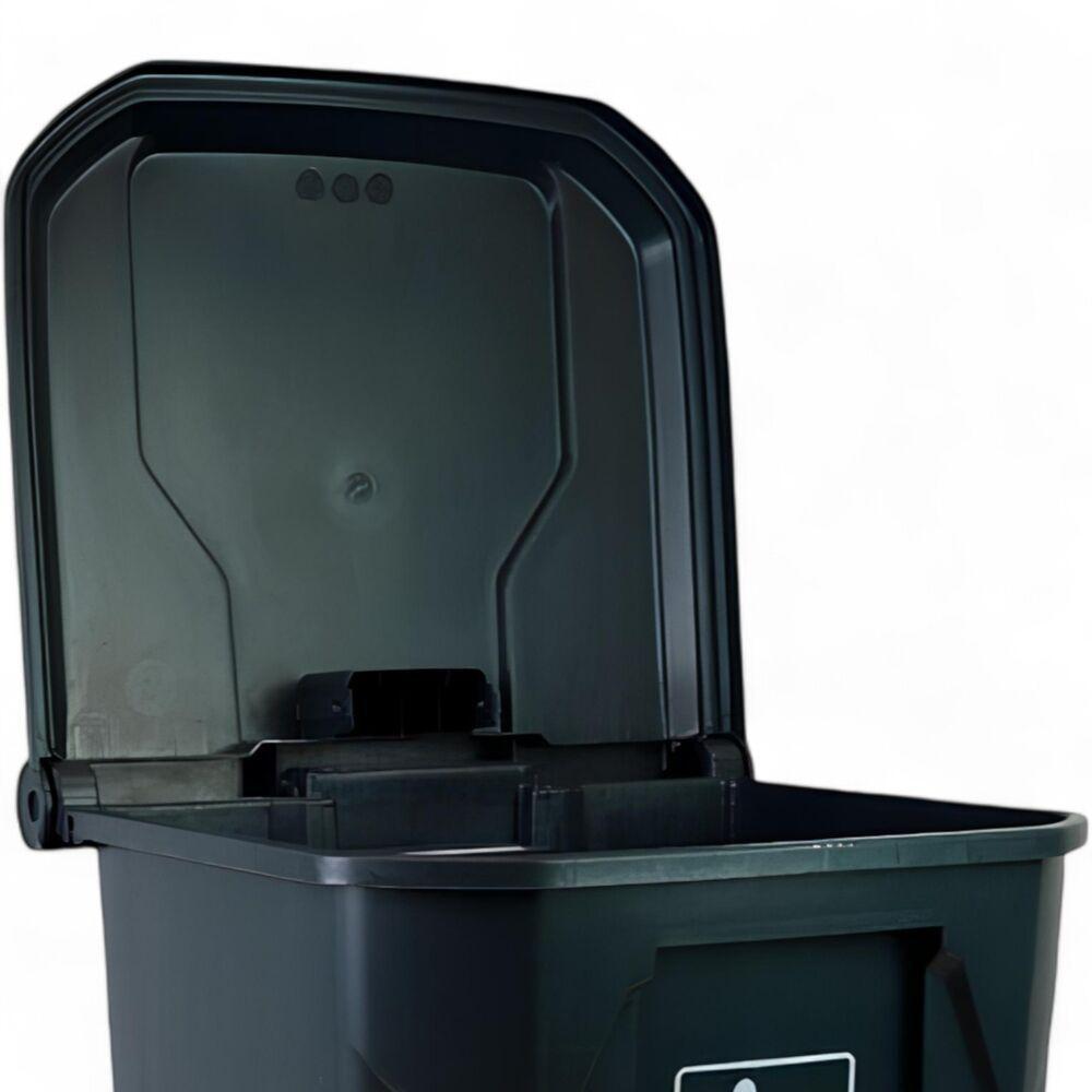 Lixeira Plástica 50l Com Pedal Para áreas Externas - Cinza Grande - 4