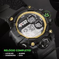 Relogio Prova Dagua Digital + Oculos Sol Protecao Uv Data Dourado Esportivo Ajustavel Menino Criança - 9