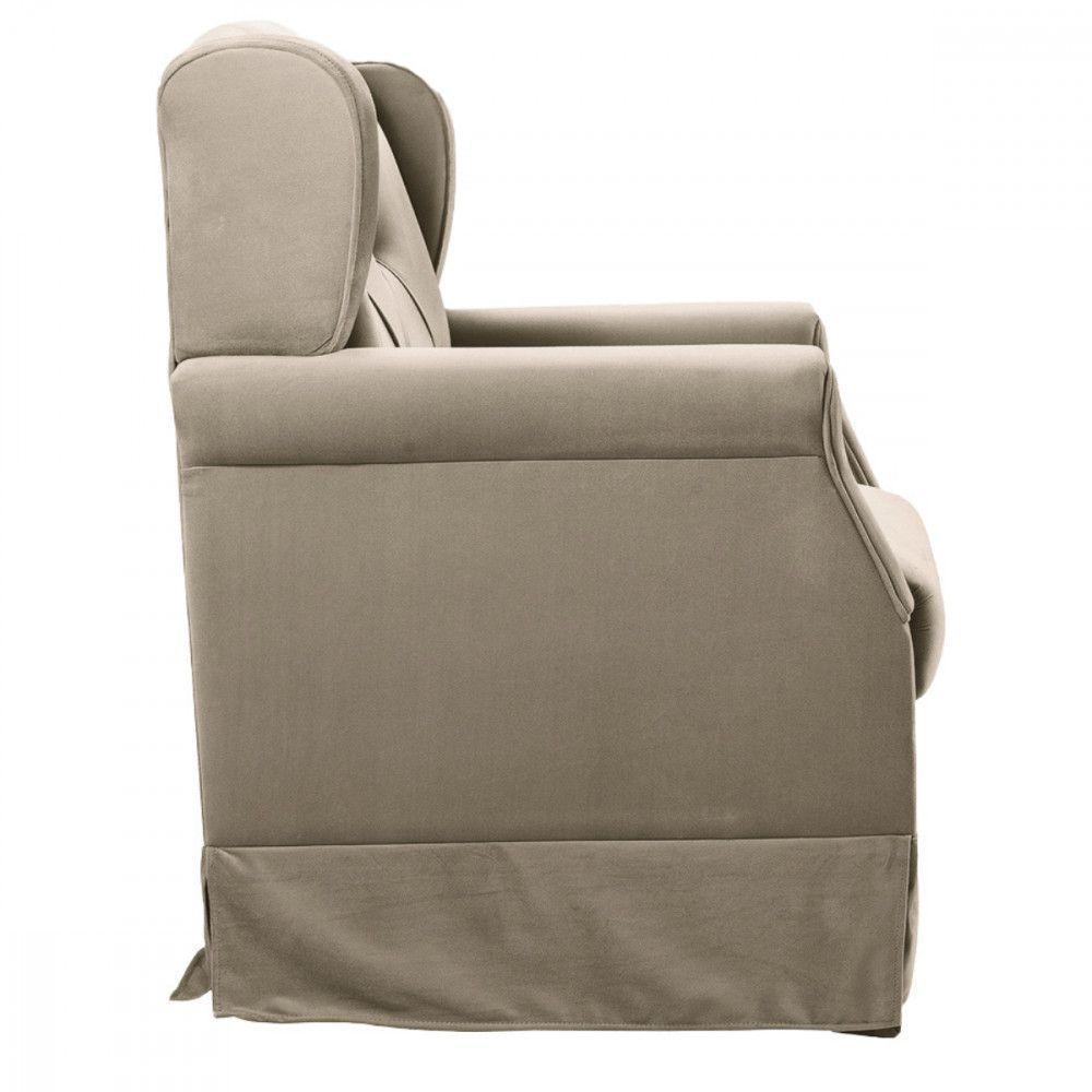 Poltrona De Amamentação Balanço Ternura Puff Suede Bege Bege - 3
