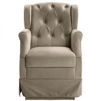 Poltrona De Amamentação Balanço Ternura Puff Suede Bege Bege - 2