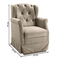 Poltrona De Amamentação Balanço Ternura Puff Suede Bege Bege - 5