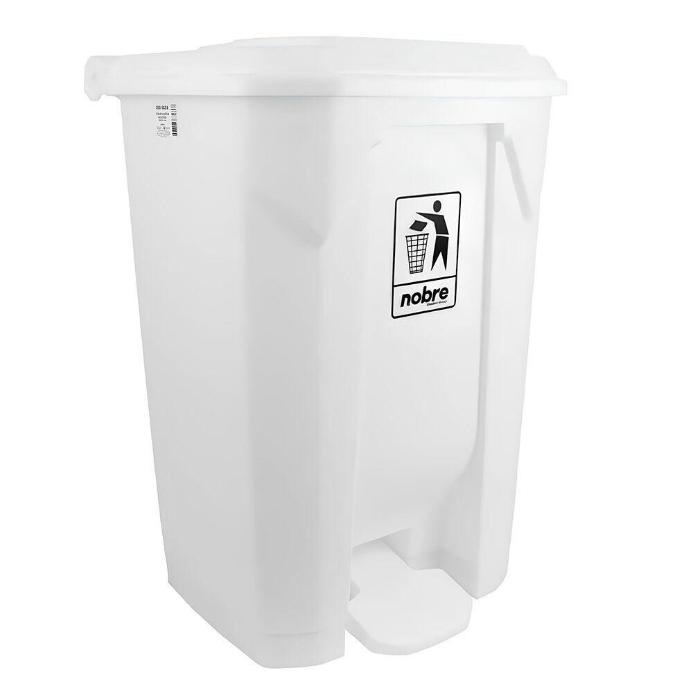 Lixeira Plástica 100 Litros Com Sistema De Pedal - Branca E Resistente - 1