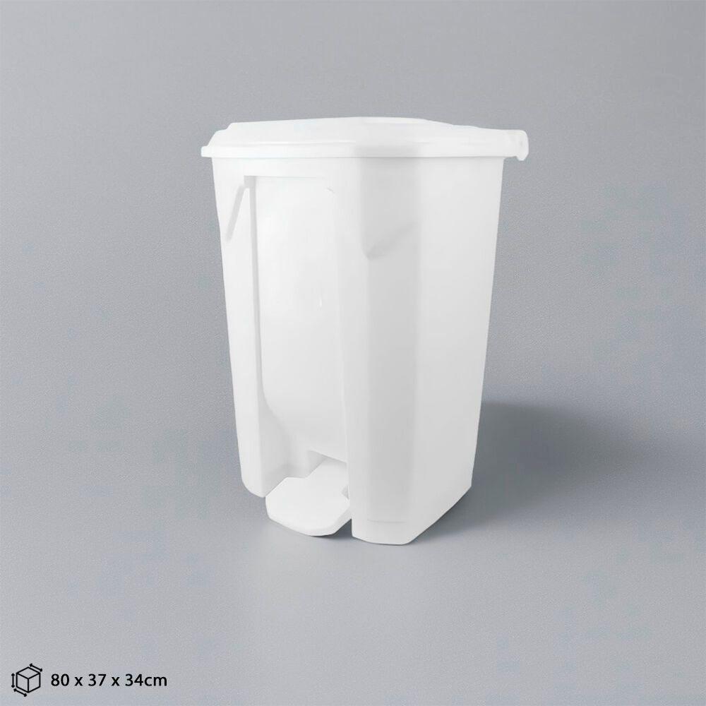 Lixeira Plástica 100 Litros Com Sistema De Pedal - Branca E Resistente - 2