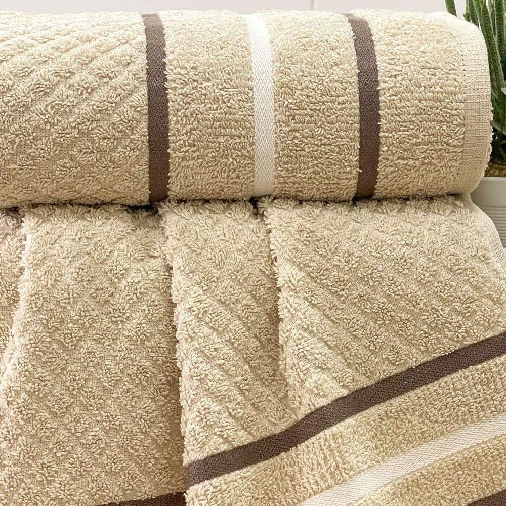 Toalha Banhão Verona Fio Penteado 75x150 Bege - 2