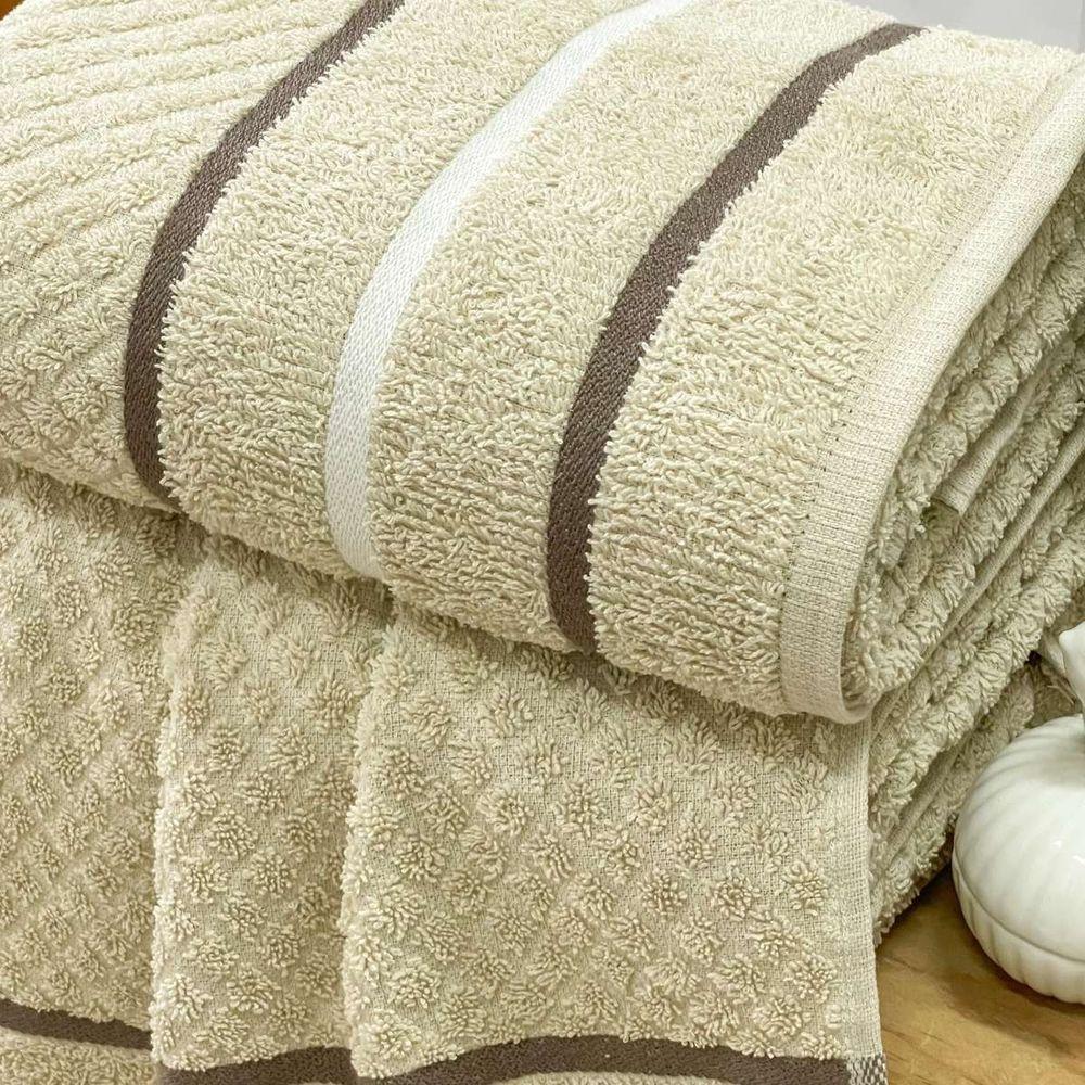 Toalha Banhão Verona Fio Penteado 75x150 Bege - 3