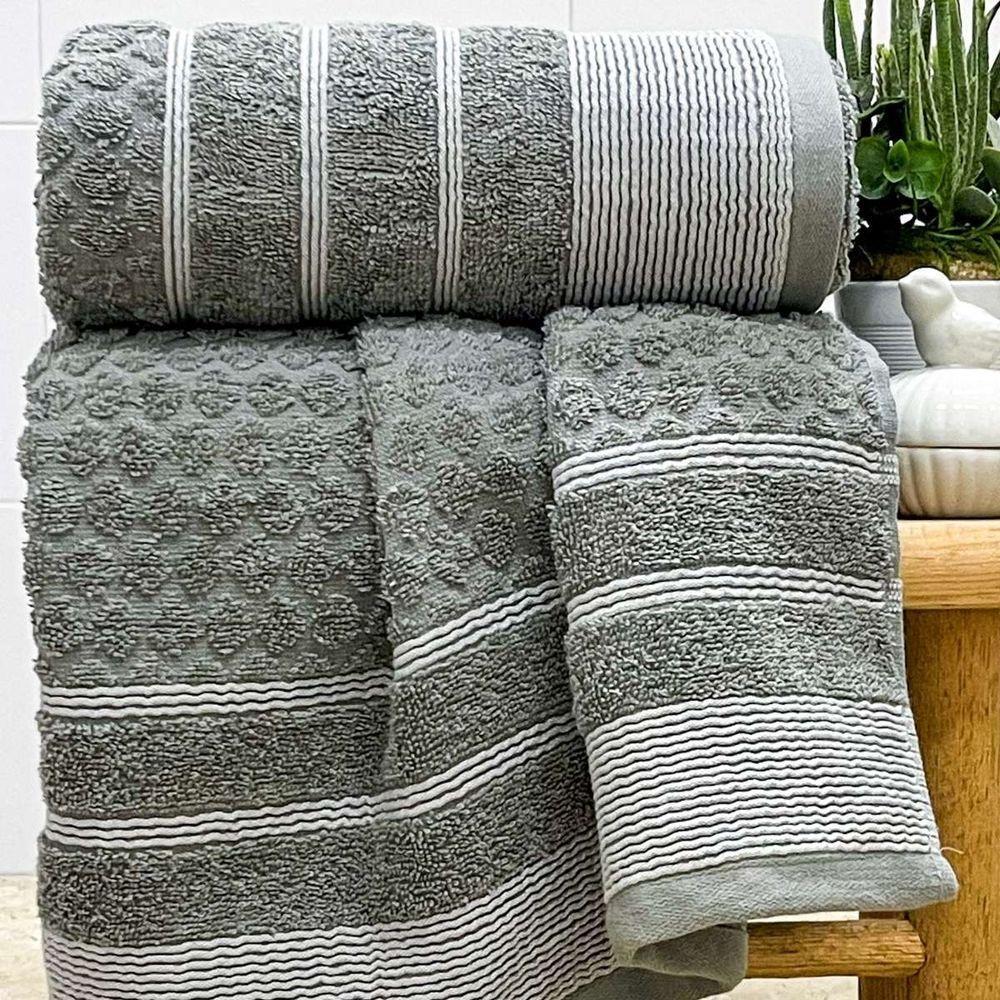 Toalha Banhão Treviso Fio Penteado 80x150 Cinza - 1