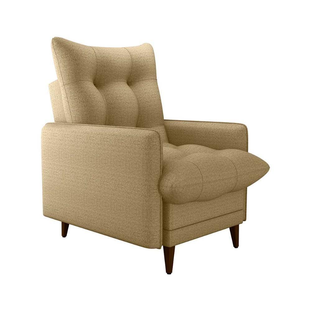 Poltrona De Amamentação Com Puff Montreal Suede Areia Matrix Linho Areia - 4