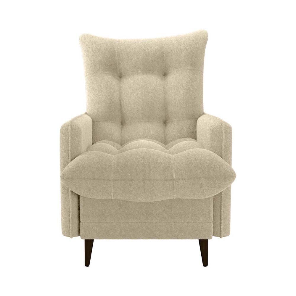 Poltrona De Amamentação Com Puff Montreal Suede Bege Matrix Boucle Bege - 2