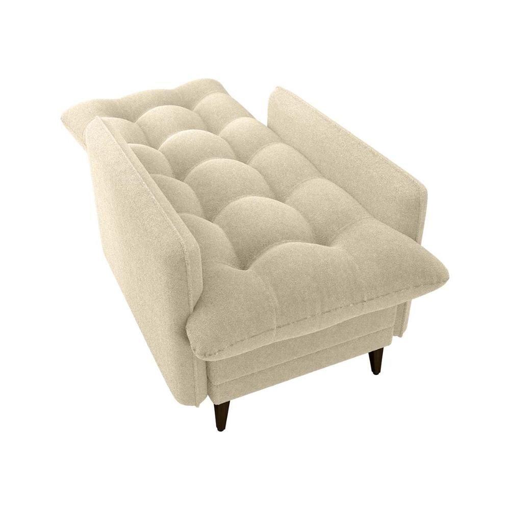 Poltrona De Amamentação Com Puff Montreal Suede Bege Matrix Boucle Bege - 5