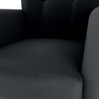 Poltrona Decorativa Confortável Pés Em Madeira Maciça Cancun Veludo Preto Matrix Veludo Preto