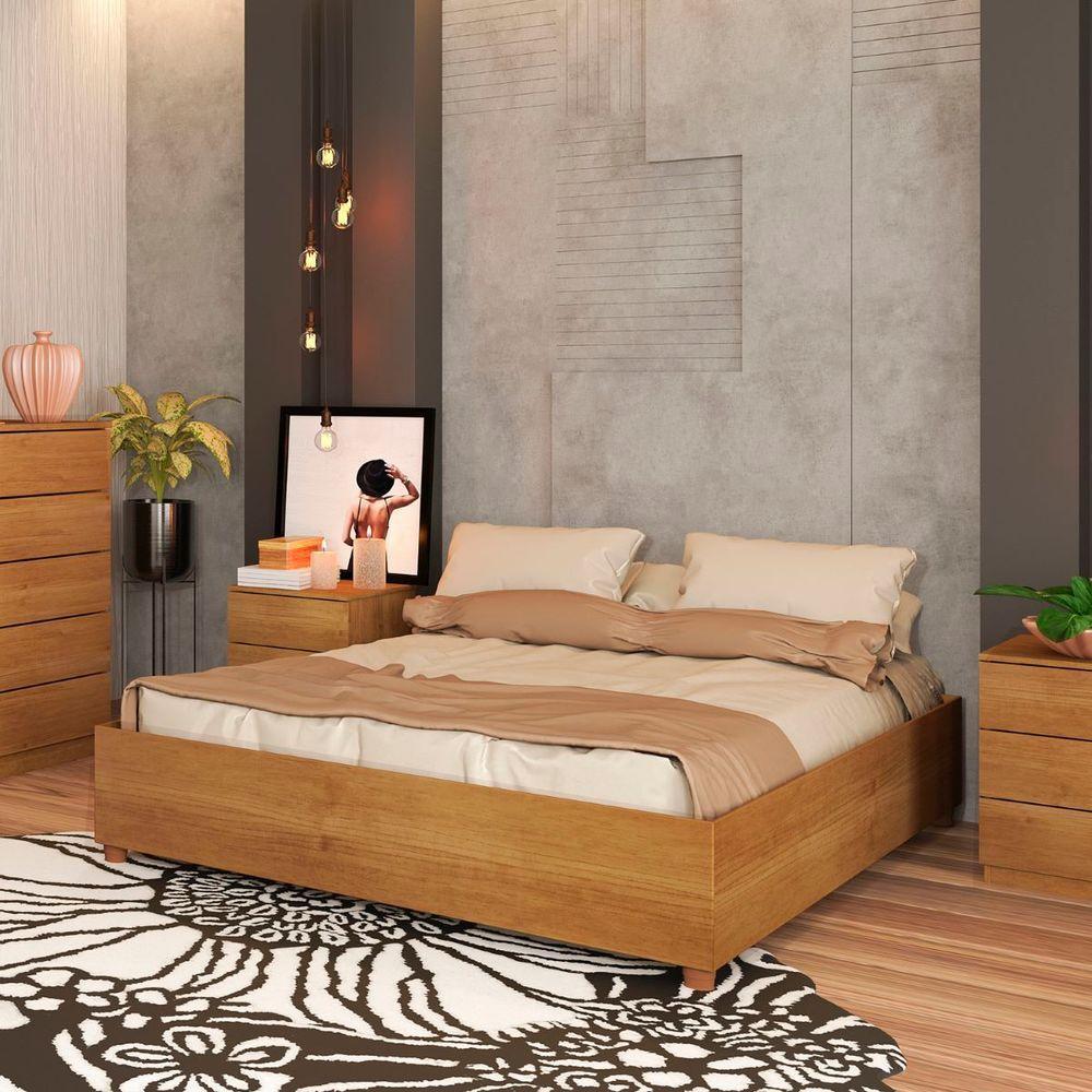 Cama Casal Mônaco Tcil Móveis Cor:cinamomo - 2