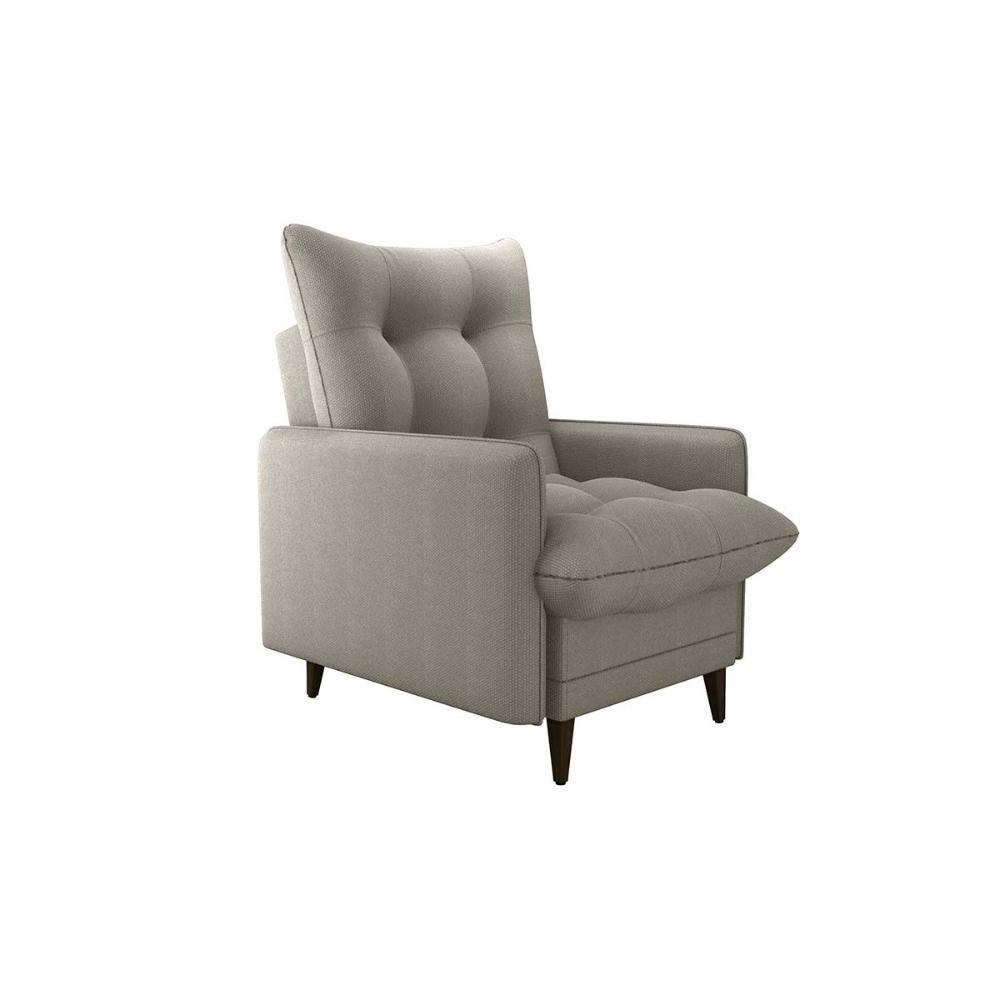 Poltrona De Amamentação Com Puff Montreal Suede Matrix Bege - 7