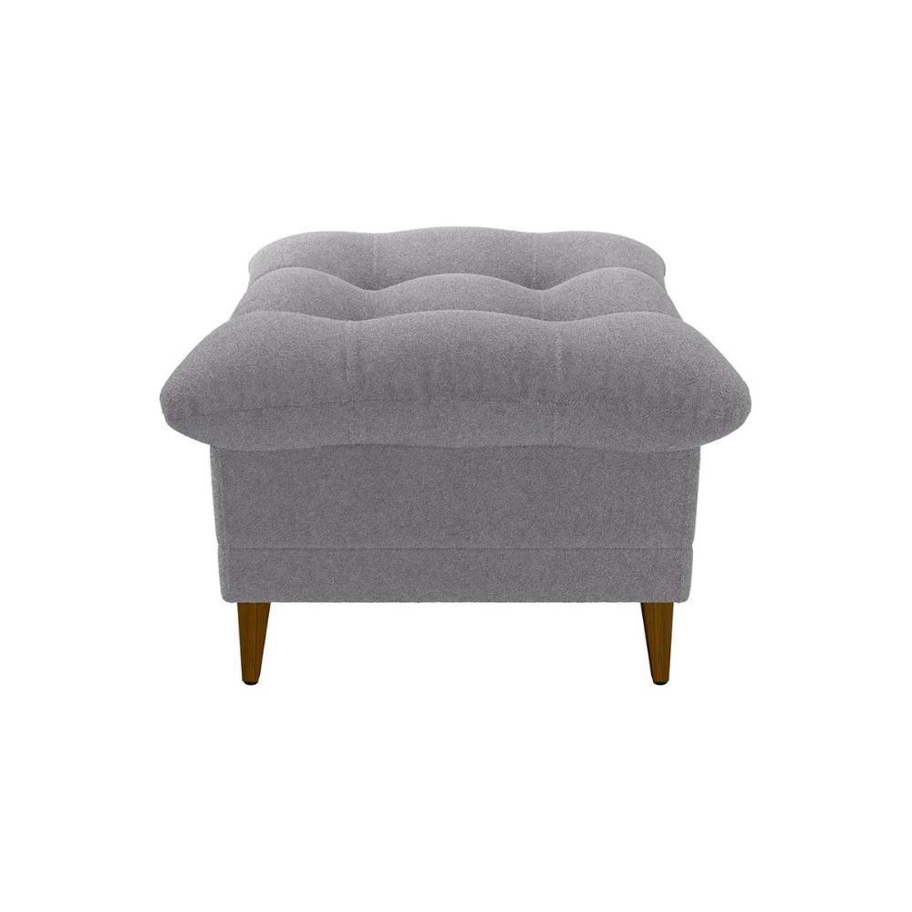 Poltrona De Amamentação Com Puff Montreal Suede Cinza Matrix Boucle Cinza - 6