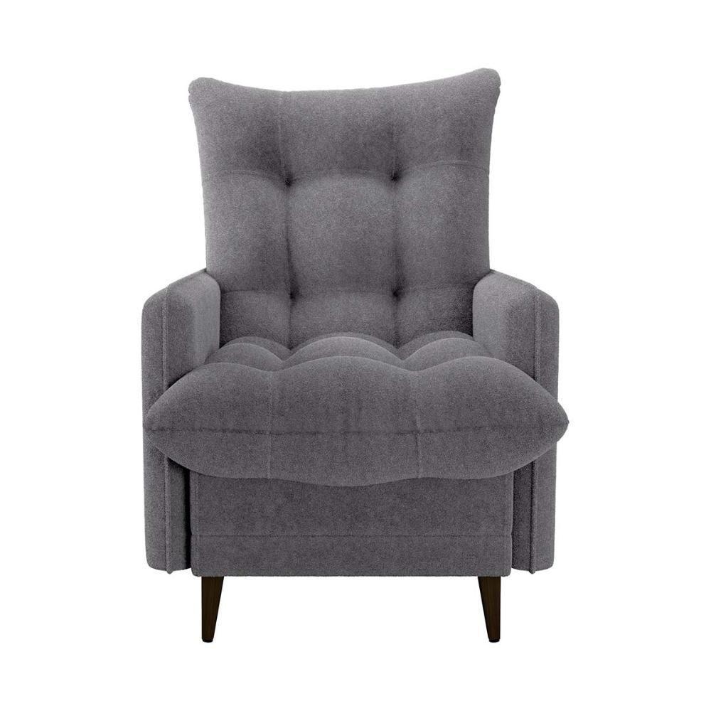 Poltrona De Amamentação Com Puff Montreal Suede Cinza Matrix Boucle Cinza - 7