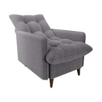 Poltrona De Amamentação Com Puff Montreal Suede Cinza Matrix Boucle Cinza - 3