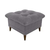 Poltrona De Amamentação Com Puff Montreal Suede Cinza Matrix Boucle Cinza - 5