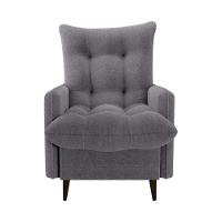 Poltrona De Amamentação Com Puff Montreal Suede Cinza Matrix Boucle Cinza - 7