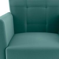 Poltrona Decorativa Confortável Pés Em Madeira Maciça Cancun Sintetico Verde Menta Matrix Veludo Verde Menta - 3