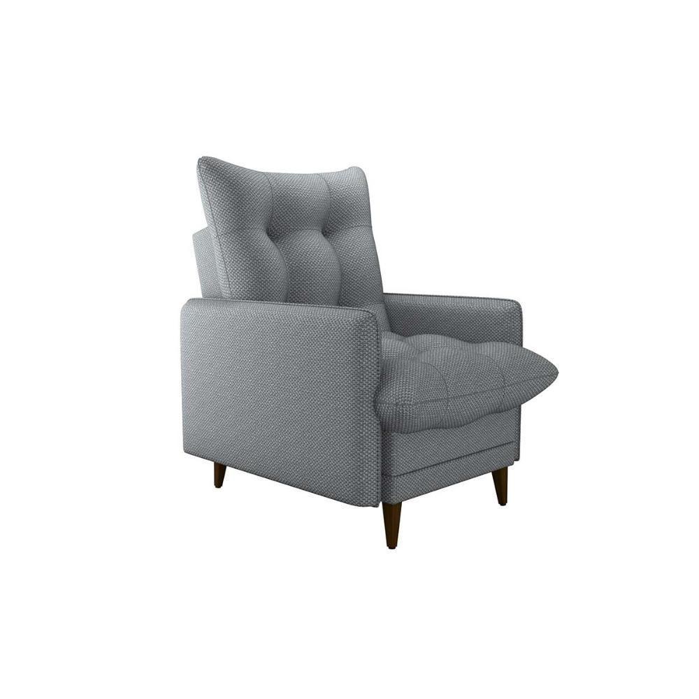 Poltrona De Amamentação Com Puff Montreal Suede Matrix Cinza - 4