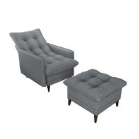 Poltrona De Amamentação Com Puff Montreal Suede Matrix Cinza - 2