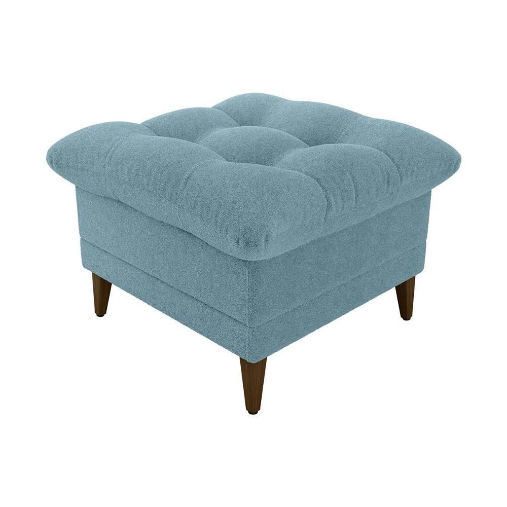 Poltrona De Amamentação Com Puff Montreal Suede Azul Matrix Boucle Azul - 5