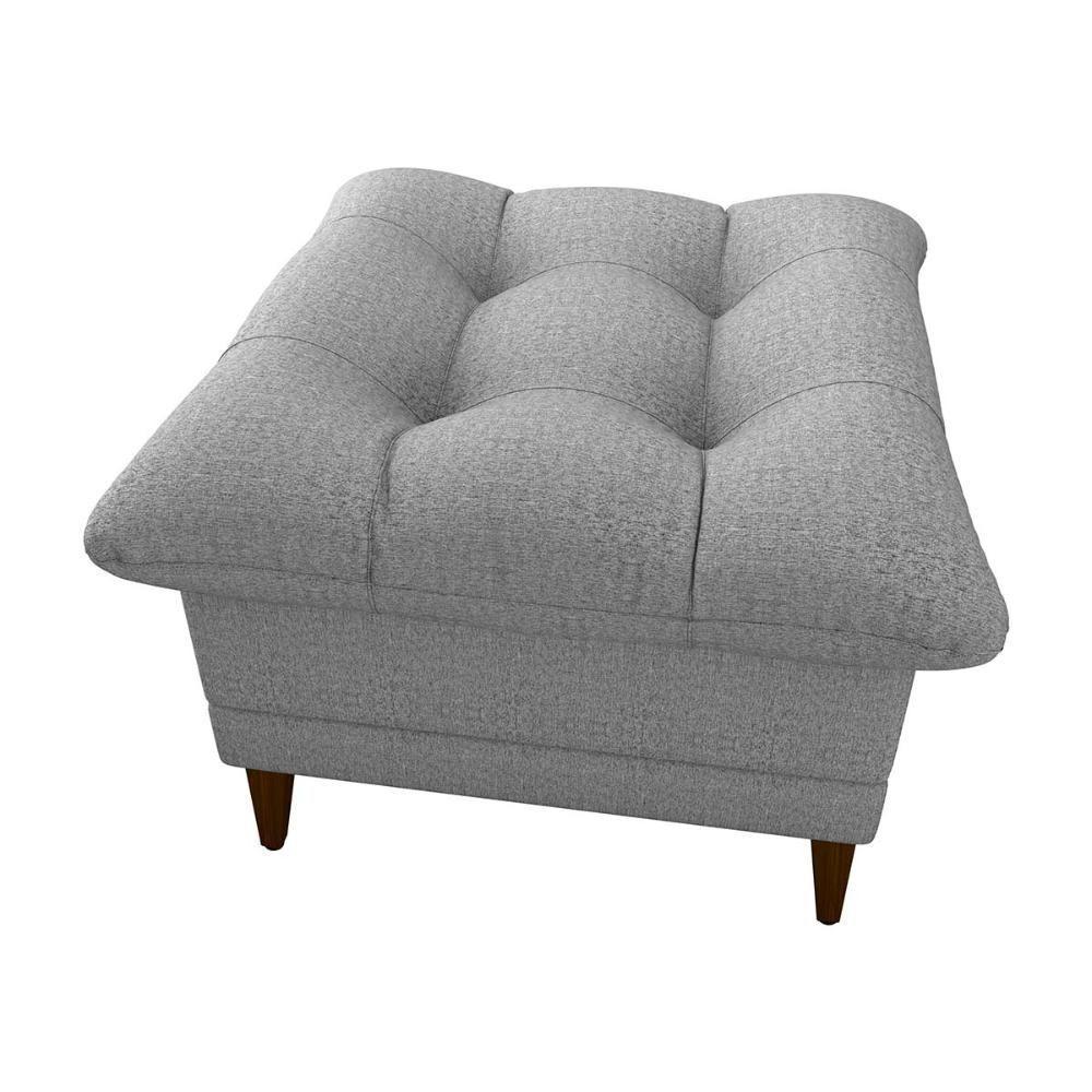 Poltrona De Amamentação Com Puff Montreal Suede Cinza Matrix Linho Milleniun Saturno Cinza - 6