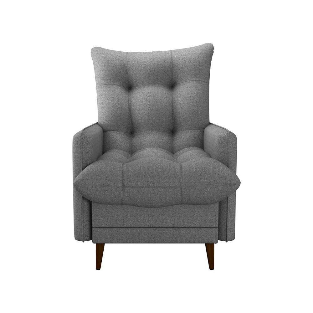 Poltrona De Amamentação Com Puff Montreal Suede Cinza Matrix Linho Milleniun Saturno Cinza - 7