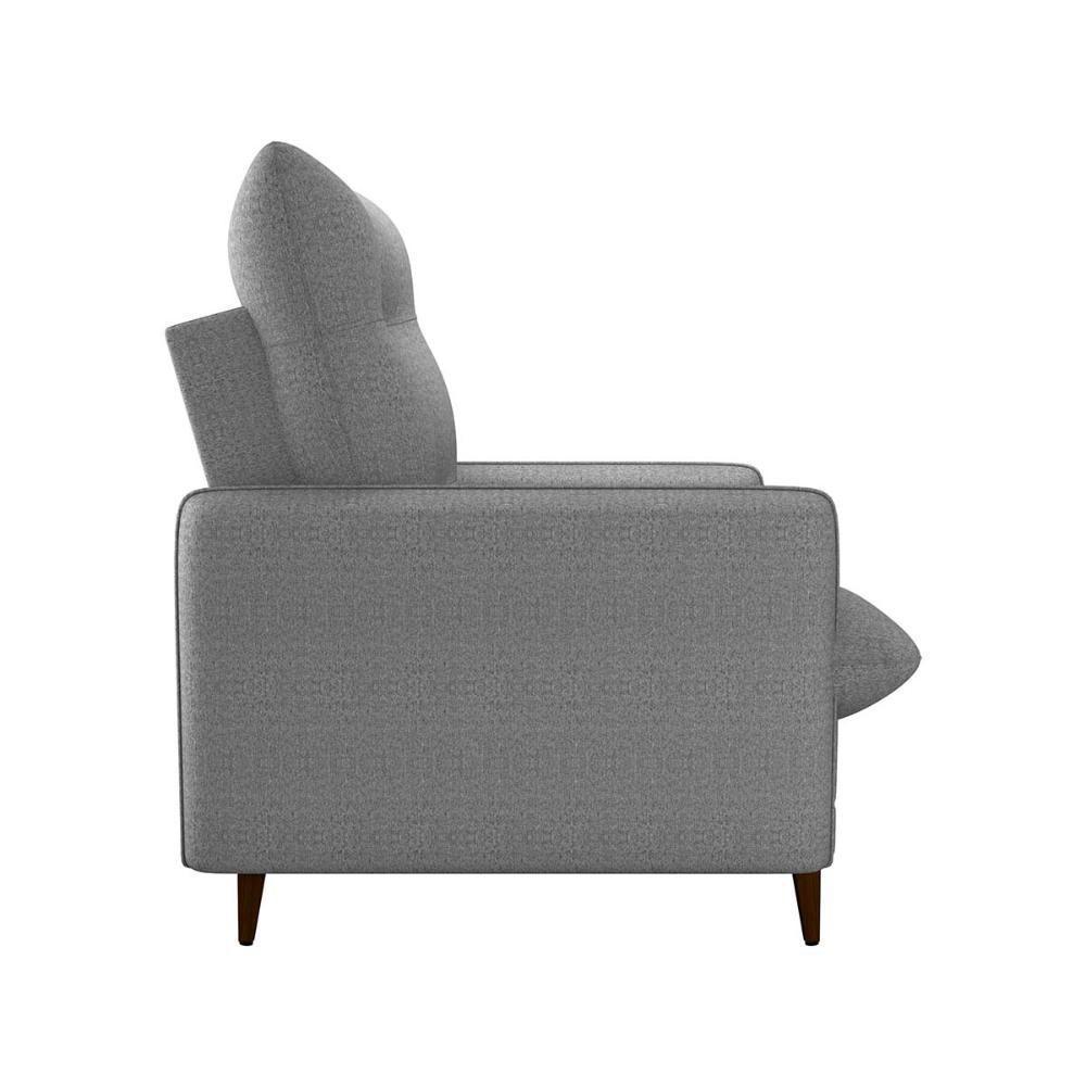 Poltrona De Amamentação Com Puff Montreal Suede Cinza Matrix Linho Milleniun Saturno Cinza - 8