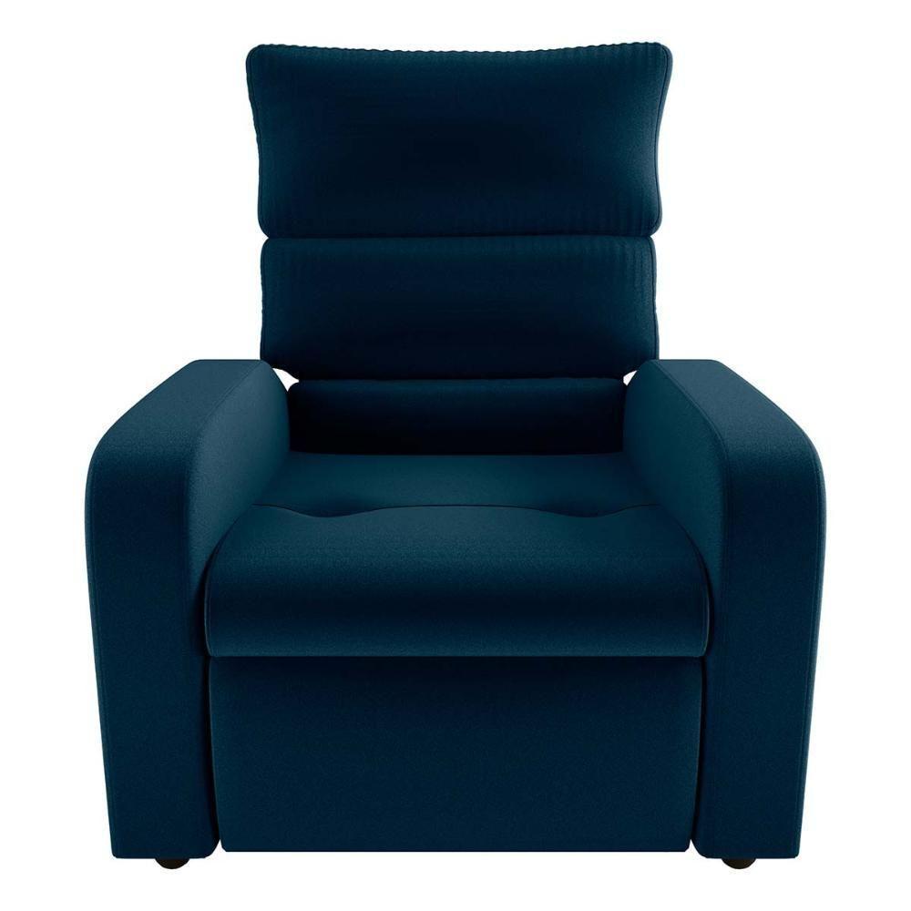 Poltrona Do Papai Reclinável Kwid Veludo Azul Matrix Veludo Azul - 3