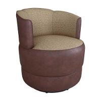 Poltrona Decorativa Giratória Base De Ferro Marselha Areia Matrix Sintetico Rustico Linho Areia - 1